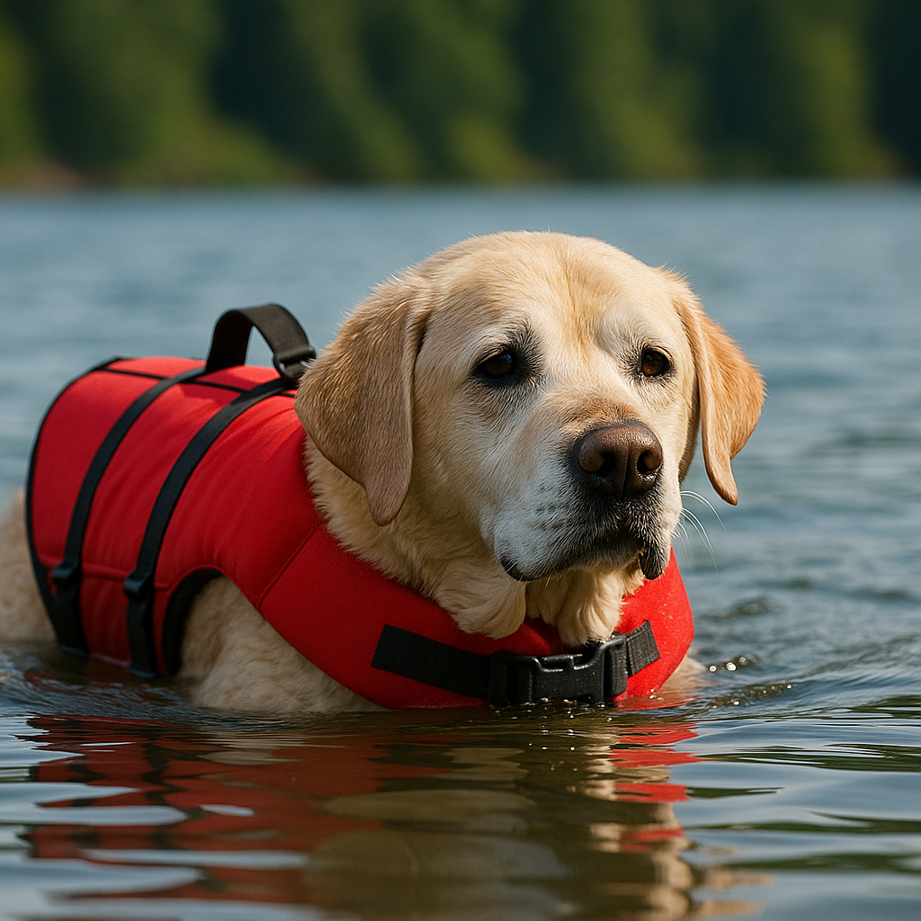 "Safe outdoor dog activities for older dogs include swimming"

