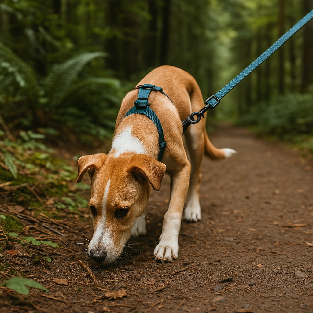  "Sniffing walks are calming outdoor dog activities"