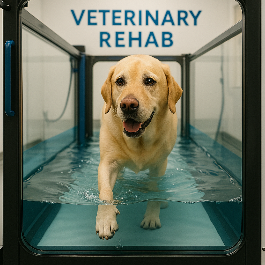 Dog with arthritis receiving physiotherap