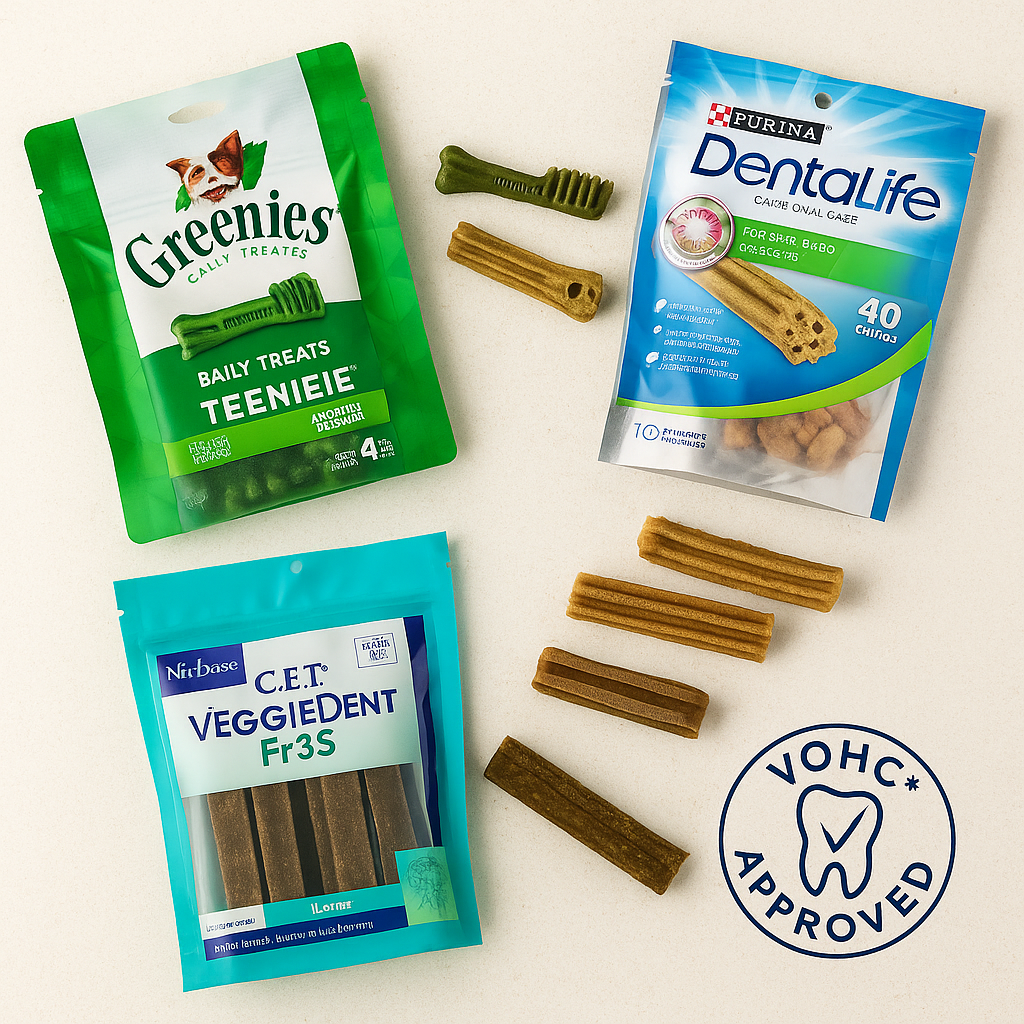 "Vet-approved chews that support effective at-home dog dental care"