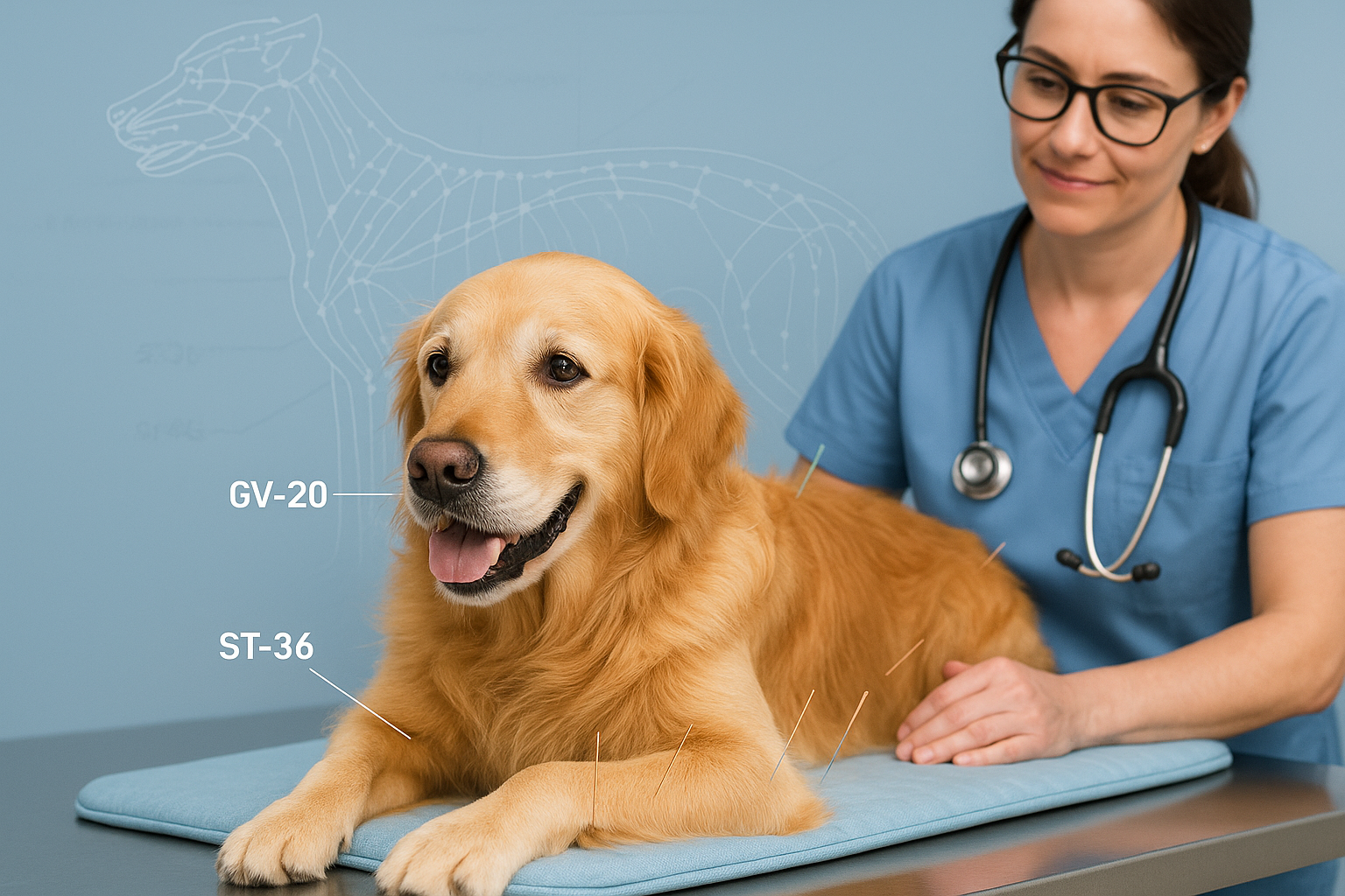 Read more about the article Top 10 Basic Dog Acupuncture Points: Canine Acupuncture Chart & Healing Guide