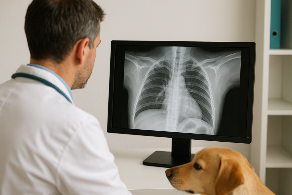 "Diagnostic tools used to assess heavy breathing in dogs"