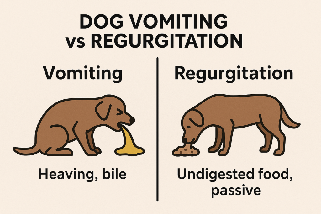  Difference between dog vomiting and regurgitation