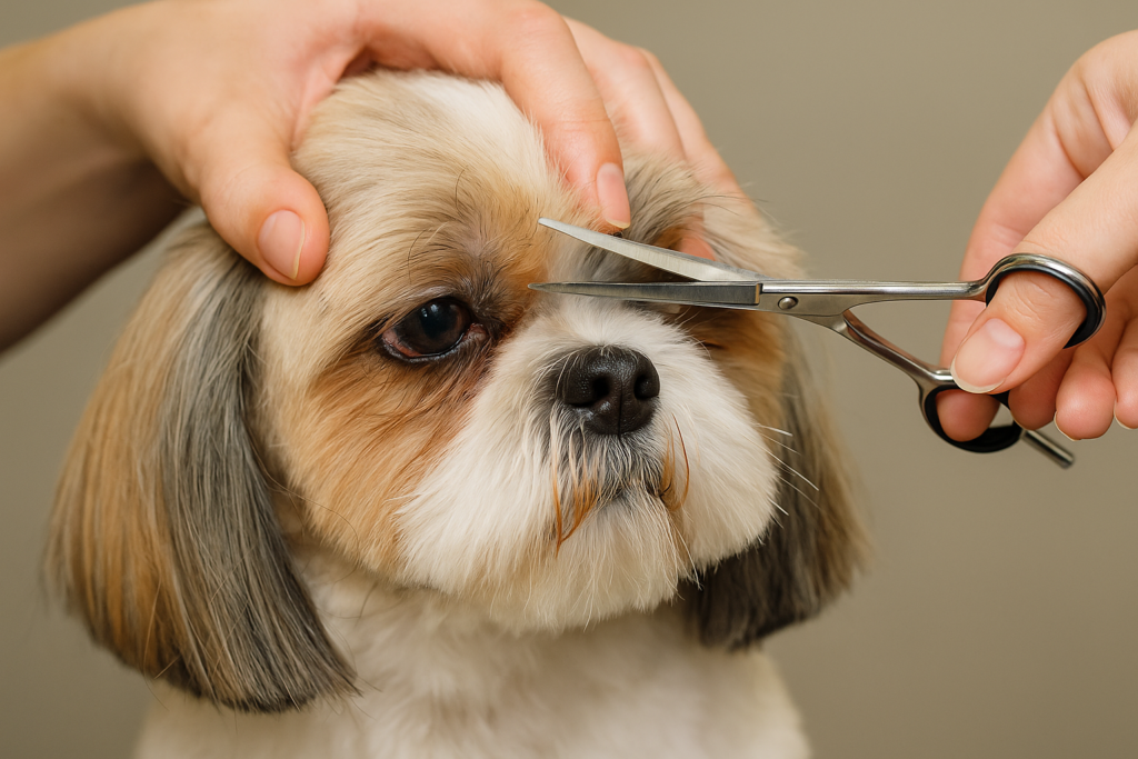 "grooming to prevent dog eye problems in Shih Tzu"