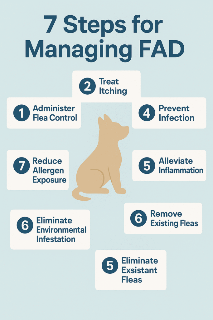"Cleaning home to reduce flea allergy dermatitis triggers"
