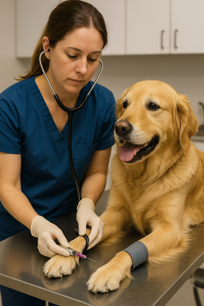 "routine labwork and blood pressure checks for chronic kidney disease in dogs"