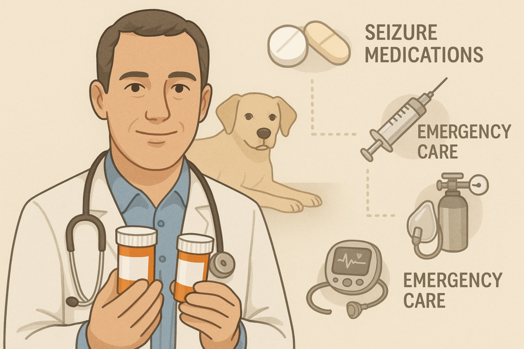 "Treatment options and medications for dog seizures explained by a vet"