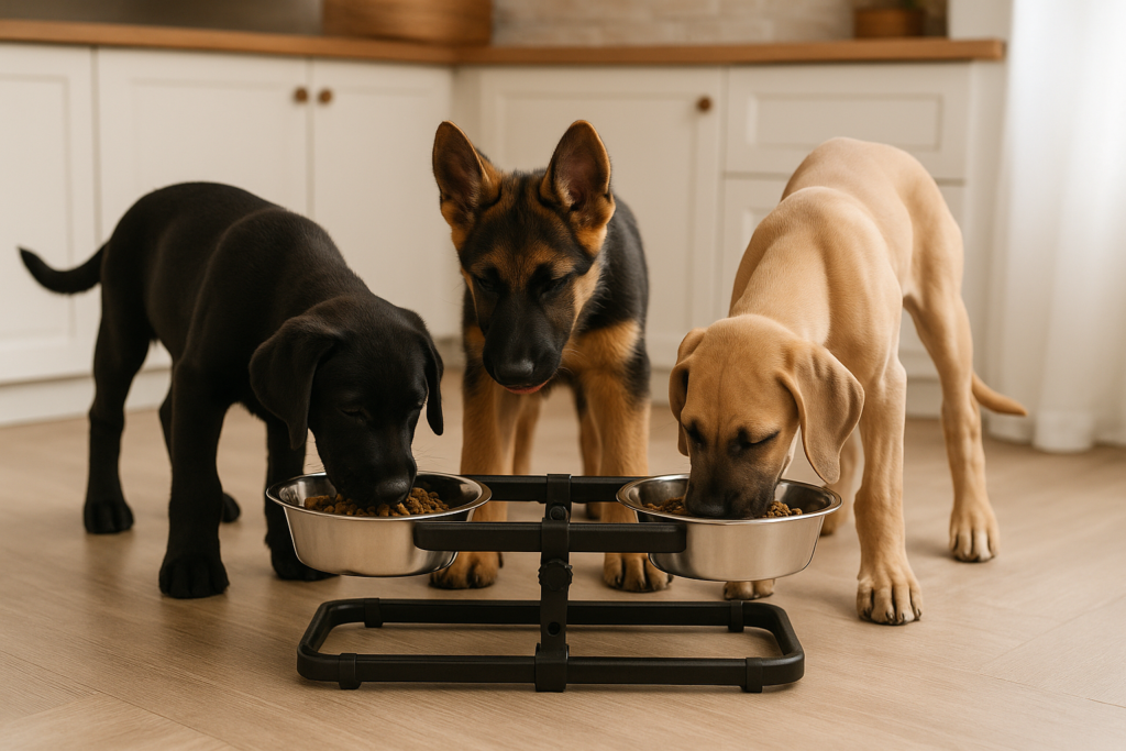  large breed puppies with dietary precautions to prevent canine hip dysplasia
