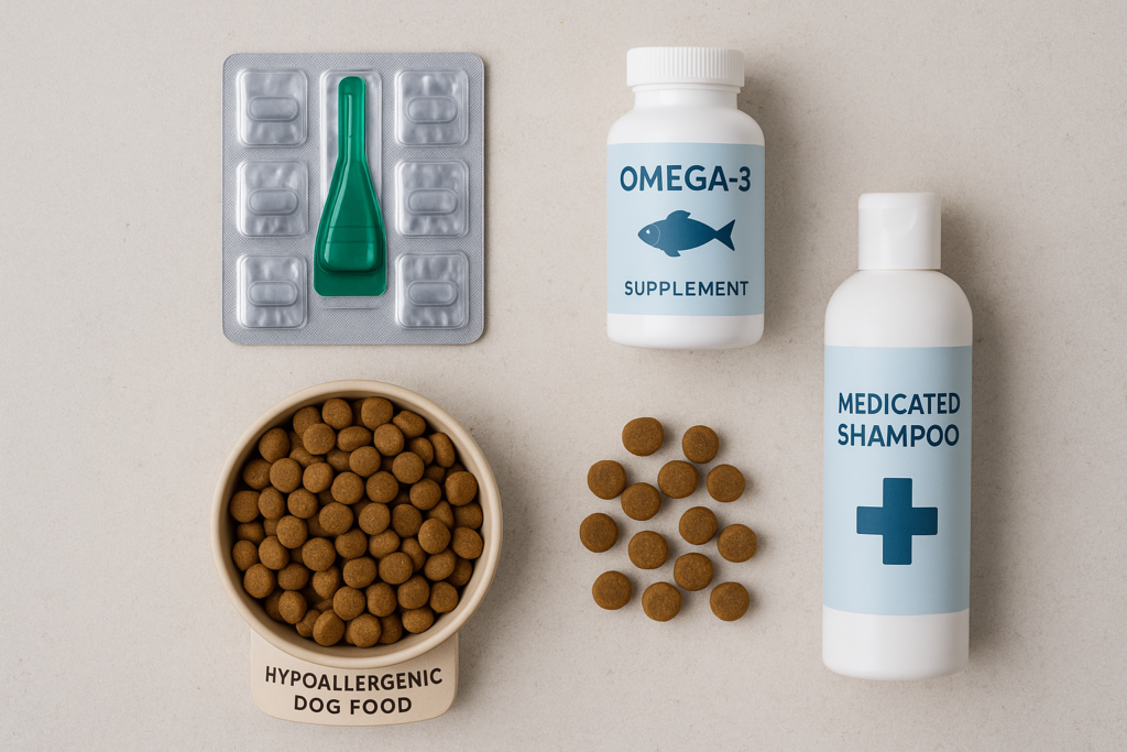 "Treatment tools for helping a dog losing hair"