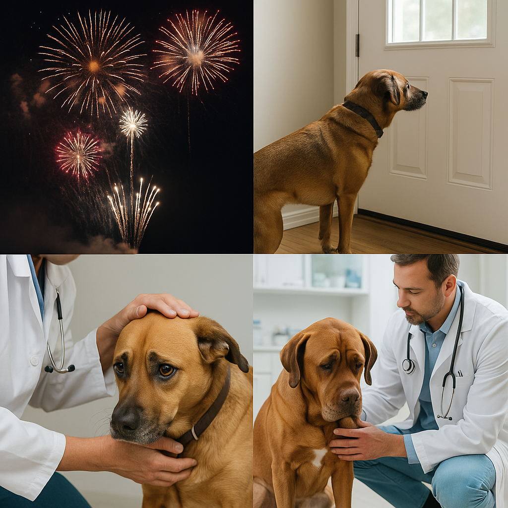 "Environmental and social causes of dog anxiety including fireworks and separation"