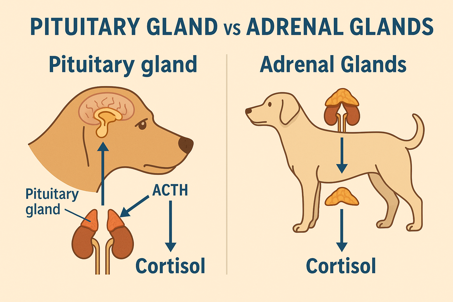 "Hormonal causes of Cushing’s Disease in Dogs including pituitary and adrenal forms"