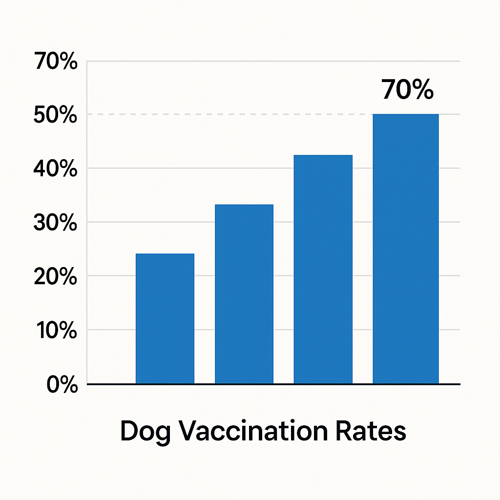 "70 percent coverage goal for rabies in dogs prevention"