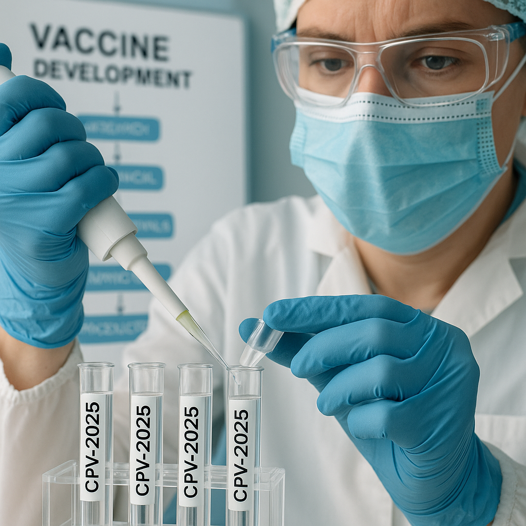 "Research lab working on canine parvovirus 2025 vaccine and diagnostics"