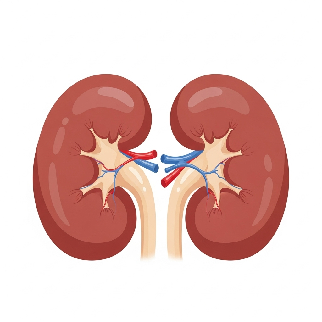 "An illustration of a dog's kidneys, the organ monitored by advanced SDMA blood tests for dogs"