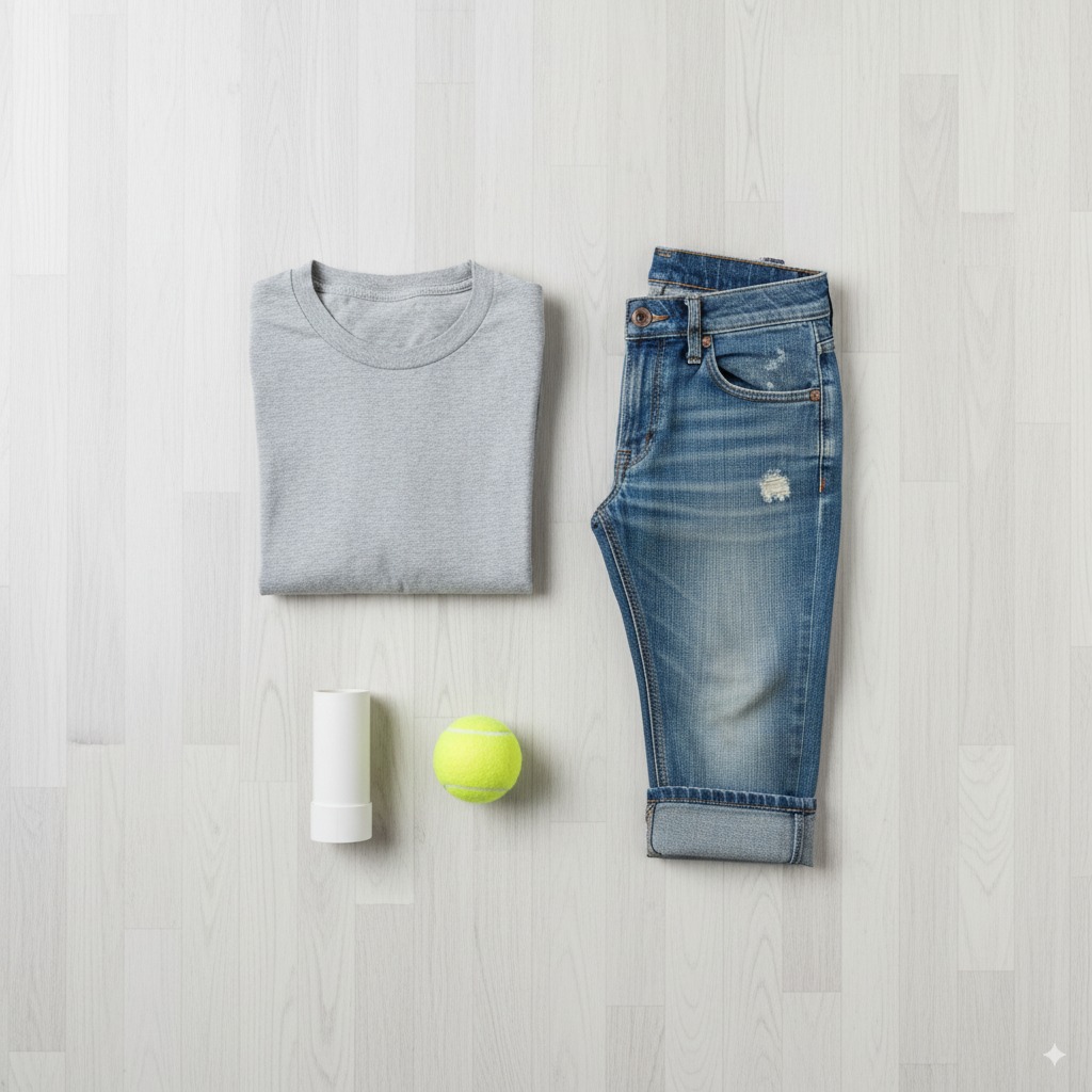 "A collection of safe household items perfect for creating engaging DIY dog toys."