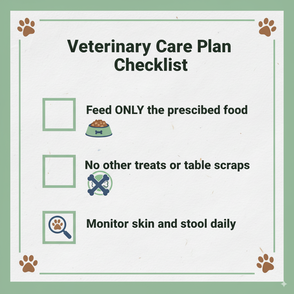  A checklist of essential steps for a successful elimination trial using a hydrolyzed protein diet for dogs.