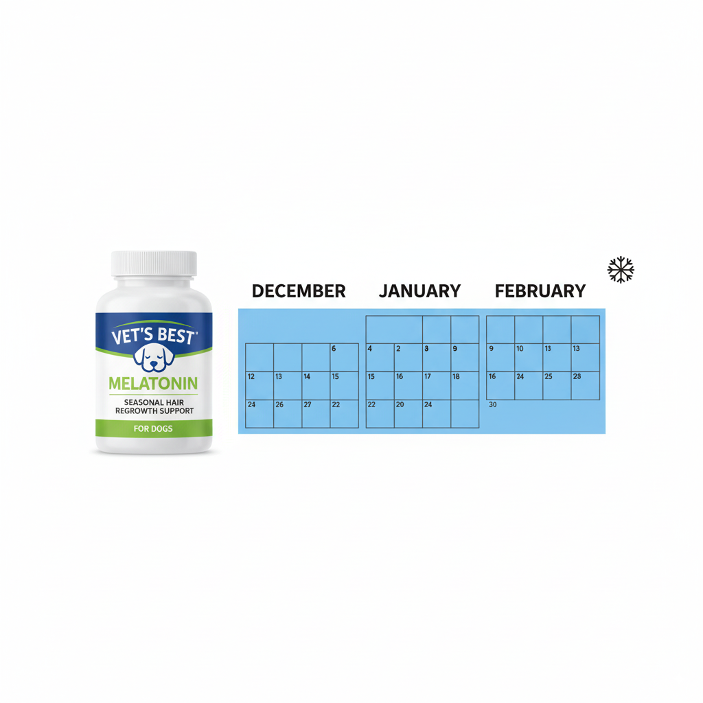  Melatonin supplementation, a common cosmetic treatment option for managing flank alopecia in dogs during low-light months.