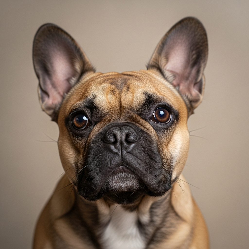 "A French Bulldog demonstrating the classic head tilt, a popular choice for cute and engaging dog photo ideas."