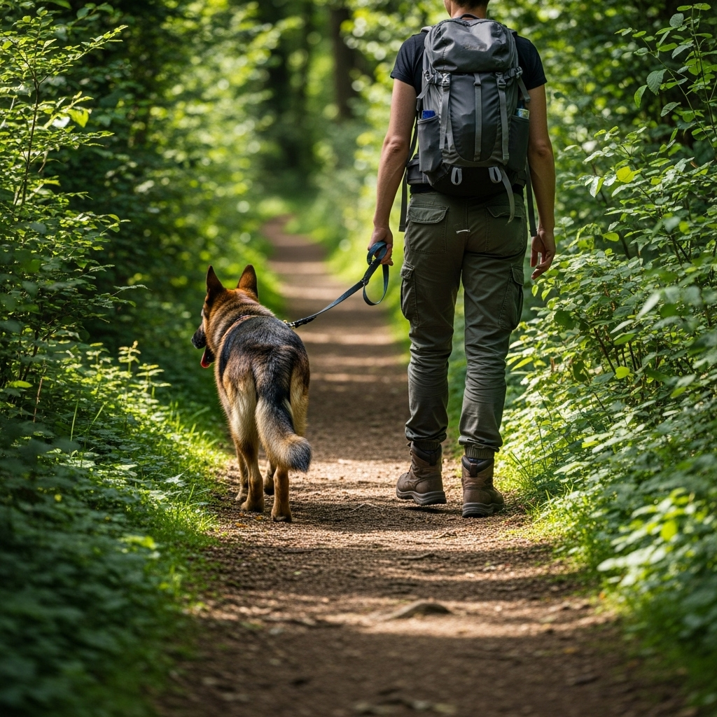 "A veterinarian examining a dog's paw, a necessary step after hiking with dogs to check for injuries."
