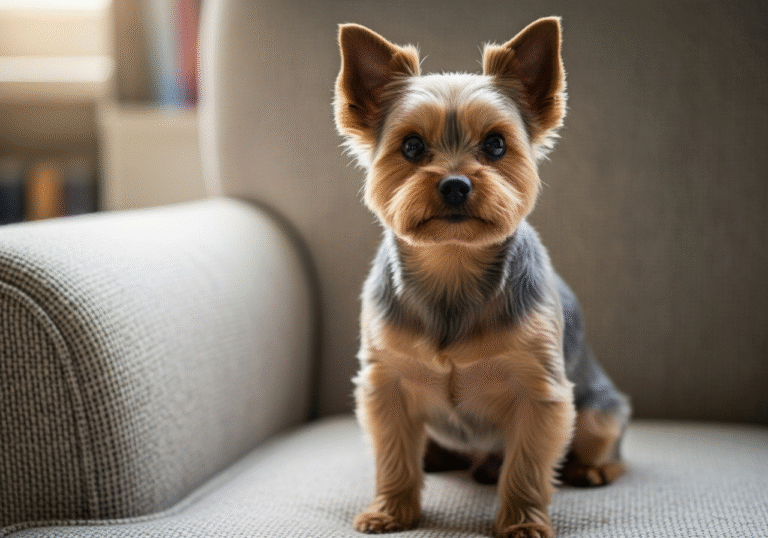 "A healthy, happy dog, illustrating the positive findings about common Yorkshire Terrier health problems."
