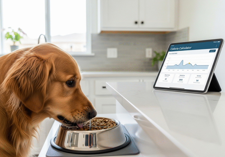 "Dog calorie calculator feeding healthy dog portion"
