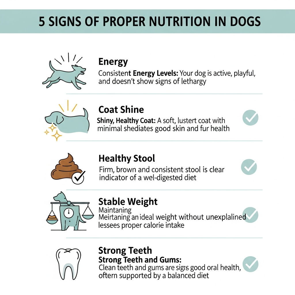 "Health checklist infographic showing why a balanced diet matters for dogs"
