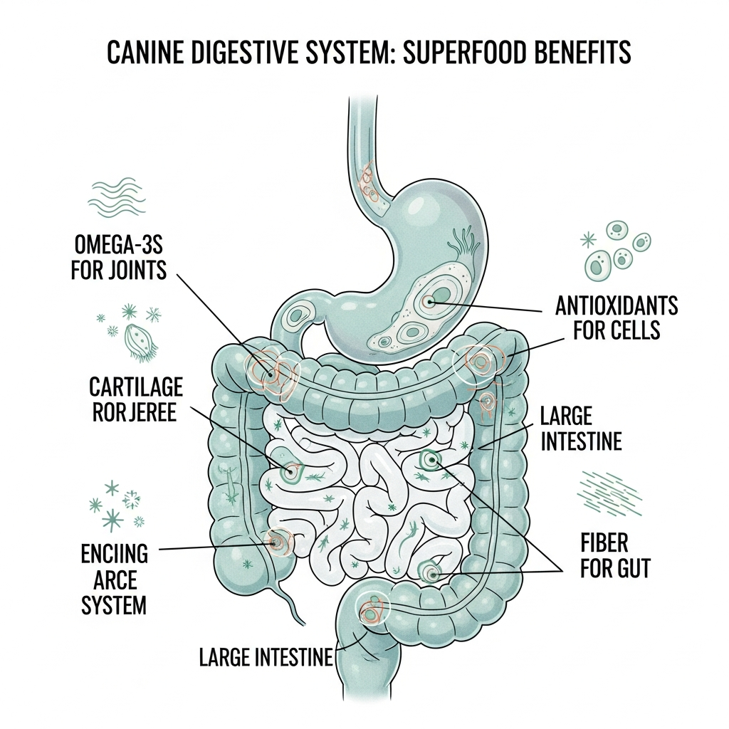 "How health-boosting superfoods for dogs support immune function and digestive health"
